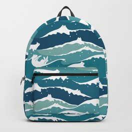 Cat waves pattern Backpack