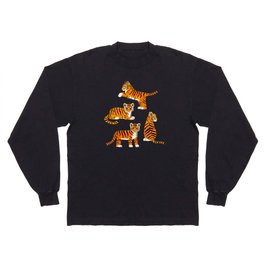 Tiger Cubs and Zinnias Long Sleeve T-shirt