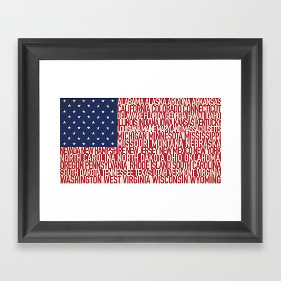 American Type Flag Framed Art Print