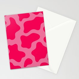 Cute Pink Cow Print Stationery Card