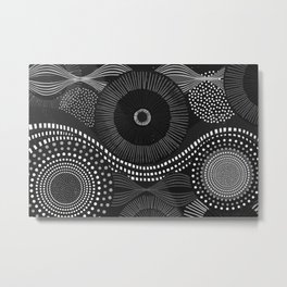Authentic Aboriginal Art Gift- Black & White Metal Print | Americas, Sense, Dotart, Americanindian, Blackandwhite, Peoples, Australianart, Aboriginalculture, Aboriginalflag, Aboriginalart 