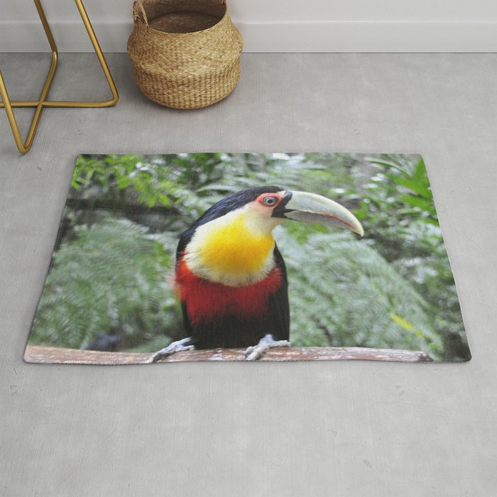 Brazil Photography - Colorful Toucan Sitting On A Branch In The Jungle Rug