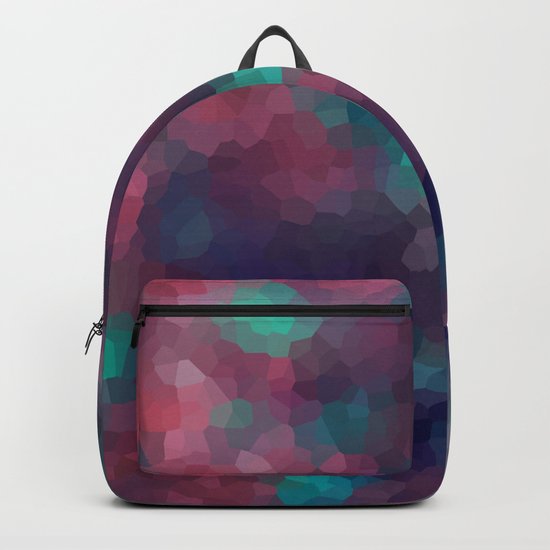 Abstract pattern blue raspberry and turquoise crystals . Backpack