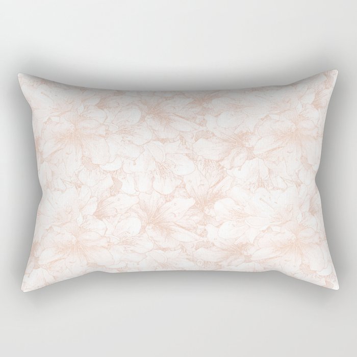 white cantaloupe orange peach floral azalea flowering flower bouquet pattern Rectangular Pillow
