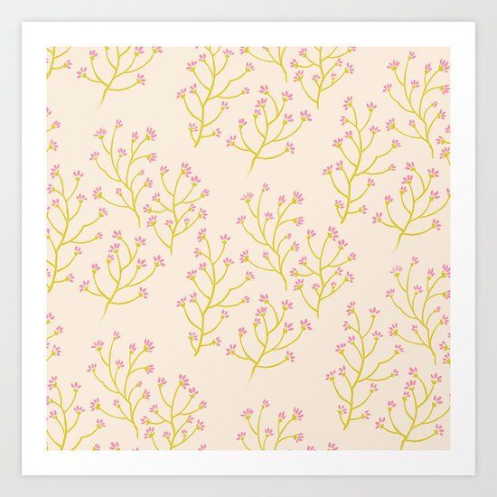 wildflowers yellow Art Print