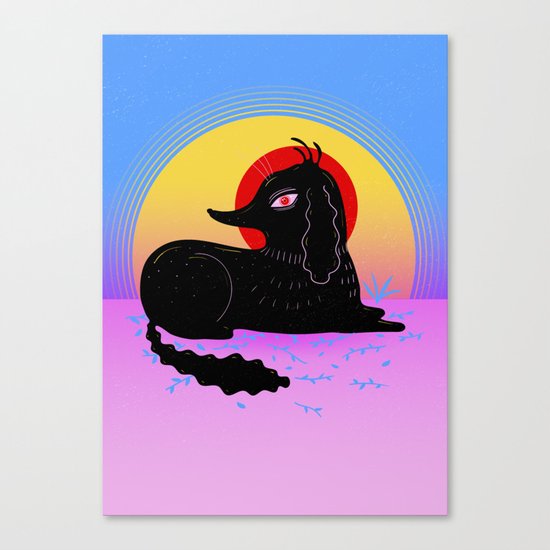 Dog in Sunset Canvas Print