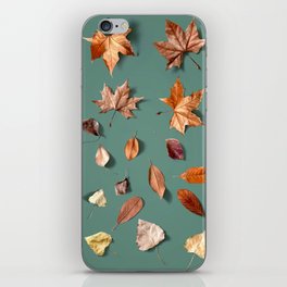 Forest Leaves Minimalism on Green iPhone Skin