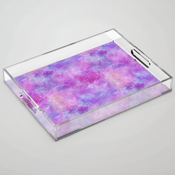 Purple Pink Galaxy Painting Acrylic Tray