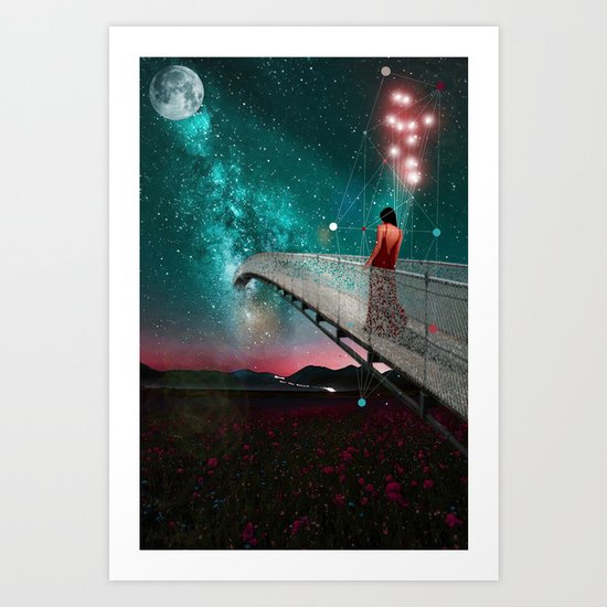 THE NIGHT WHEN I FOLLOWED THE STARS Art Print
