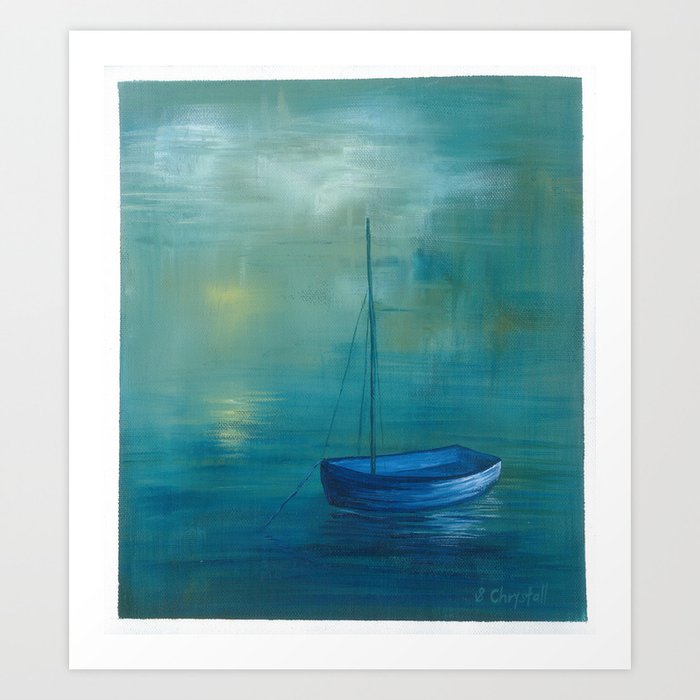 Boat at Sunrise Art Print