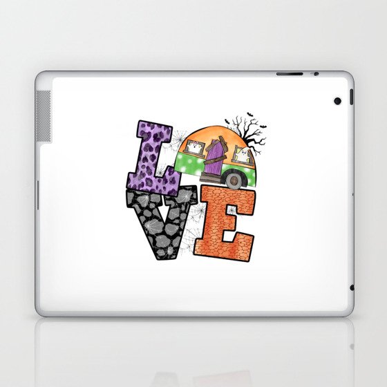 Camper witch spooky camping halloween Laptop & iPad Skin