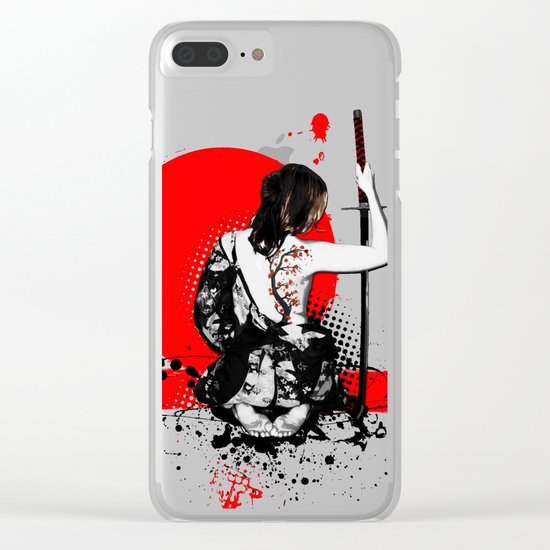 Trash Polka - Female Samurai Clear iPhone Case