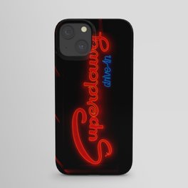 Superdawg Drive-In Vintage Neon Sign Chicago Illinois Glowing Red iPhone Case