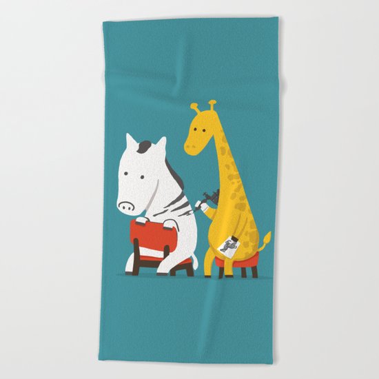 Zebra Tattoo Beach Towel