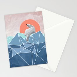 Polar Bear live in North Pole Stationery Cards