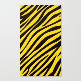 Yellow and Black Abstraction Lines Canvas Print