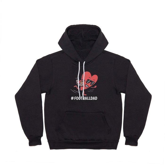 Heart Playing Football Valentines Day Dads Hoody