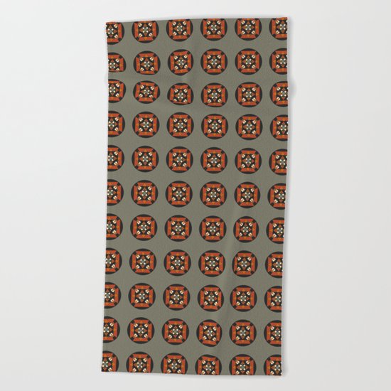 Mandala earth colors Beach Towel