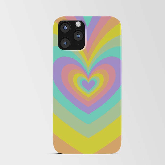 Colorful Rainbow Psychedelic Hearts iPhone Card Case