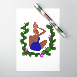 African woman with a vessel Wrapping Paper