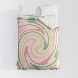 70s retro swirl romantic pastel abstract Comforter