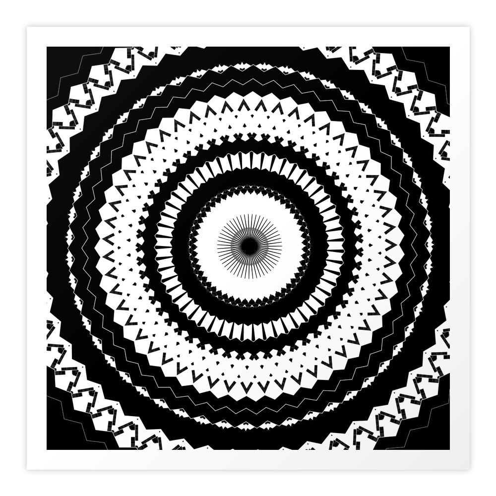 Simple Black White Mandala Print by artaddiction45