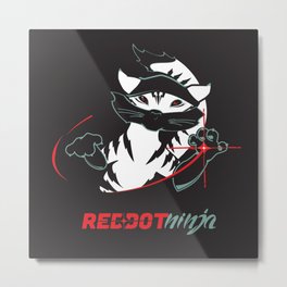 Red Dot Ninja (revised) Metal Print