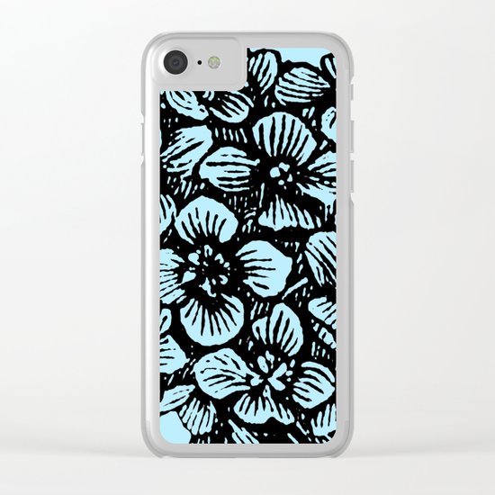 Blue Hydrangea Clear iPhone Case