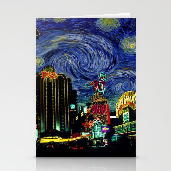 Las Vegas In Starry Night Stationery Cards