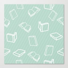 Hand Drawn Pattern with Books Canvas Print