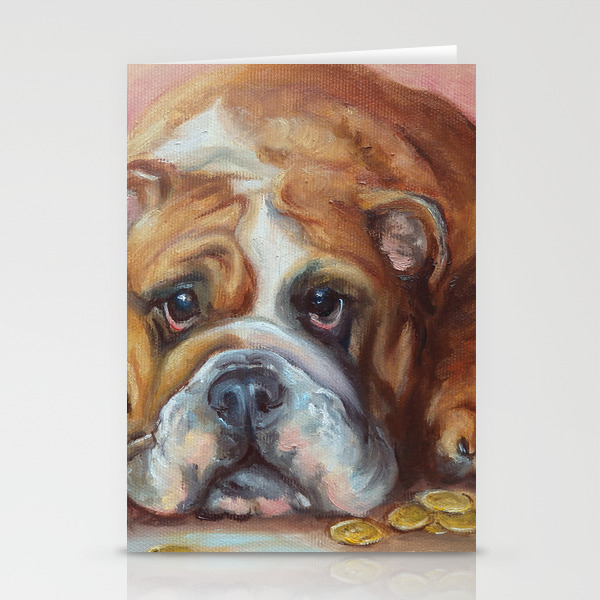 Greedy Bulldog Funny Dog Portrait Cute Puppy Of English Bulldog