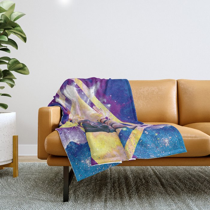 Autre visage du Yoga au Cerf Throw Blanket