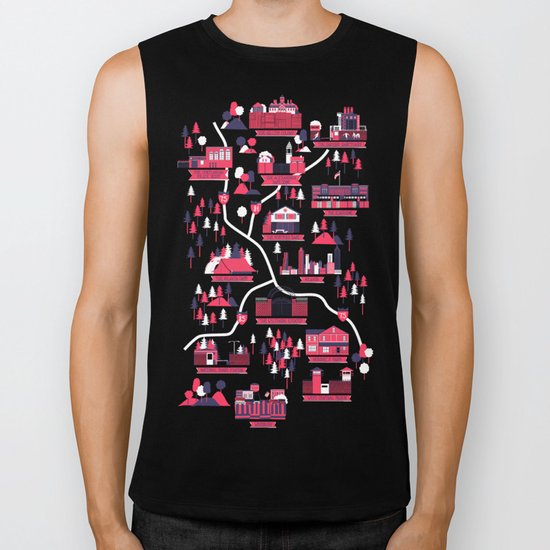 The Survivors Map (dark edition) Biker Tank