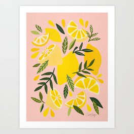 Lemon Blooms – Blush Palette Art Print