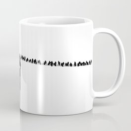 Birds sitting on electrical wires during migration Coffee Mug