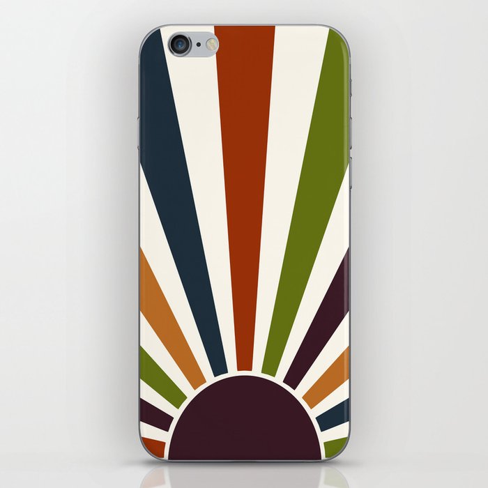 Multicolor retro Sun design 6 iPhone Skin