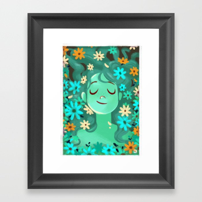 Spring girl V2 Framed Art Print
