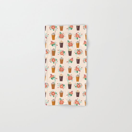 Coffee floral bouquet coffee lovers java bean cute pattern print for kitchen Hand & Bath Towel