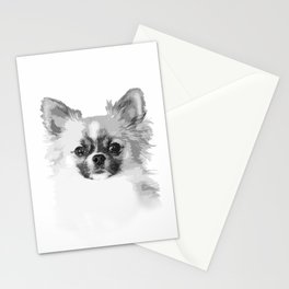 Chihuahua Dog Portrait Black And White #decor #society6 #buyart Stationery Card