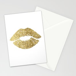 Gold Lips, Vanity Decor Stationery Card
