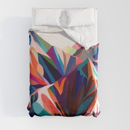 Mountains sunset warm Duvet Cover