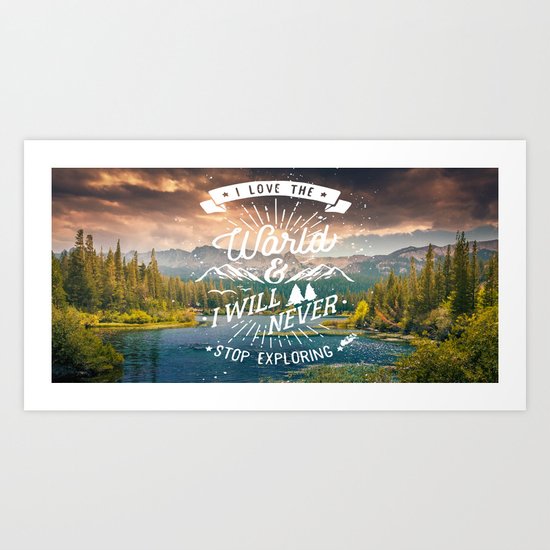Inspirational Quote and Mountains III Art Print