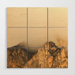 Fog in the Dolomites mountain Wood Wall Art