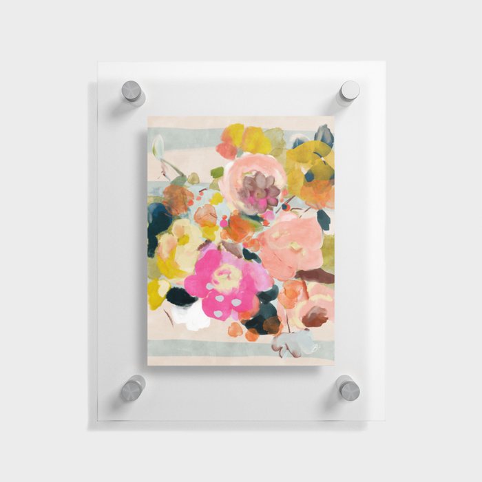 floral bouquet from above abstract art Floating Acrylic Print