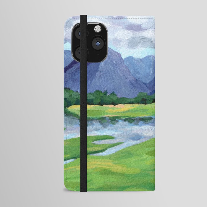 Mountain Lake in the Spring Art Print iPhone Wallet Case