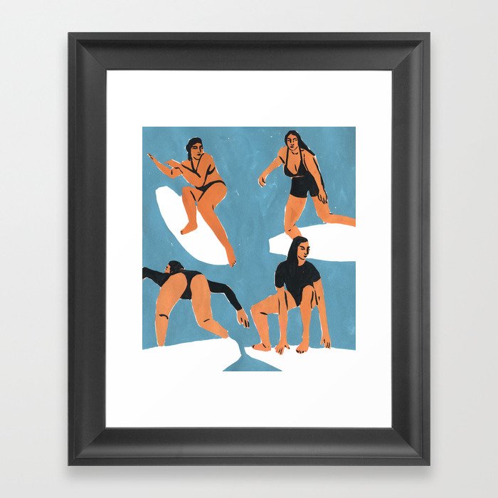 Surf Girls Framed Art Print