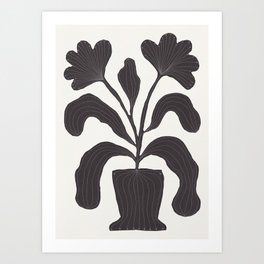 Linocut Flowers #2 Art Print