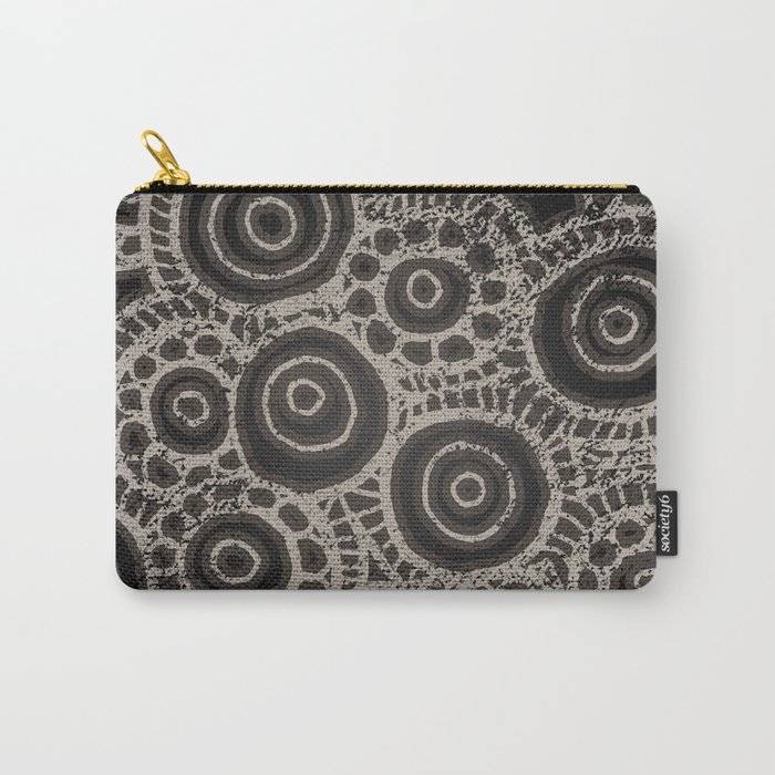 Zen Geo Circles on Black Carry-All Pouch