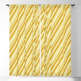 [ Thumbnail: Goldenrod and Pale Goldenrod Colored Stripes Pattern Blackout Curtain ]