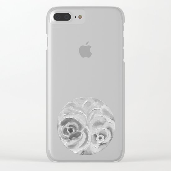 Find the Peach Plum Roses In the Night Clear iPhone Case